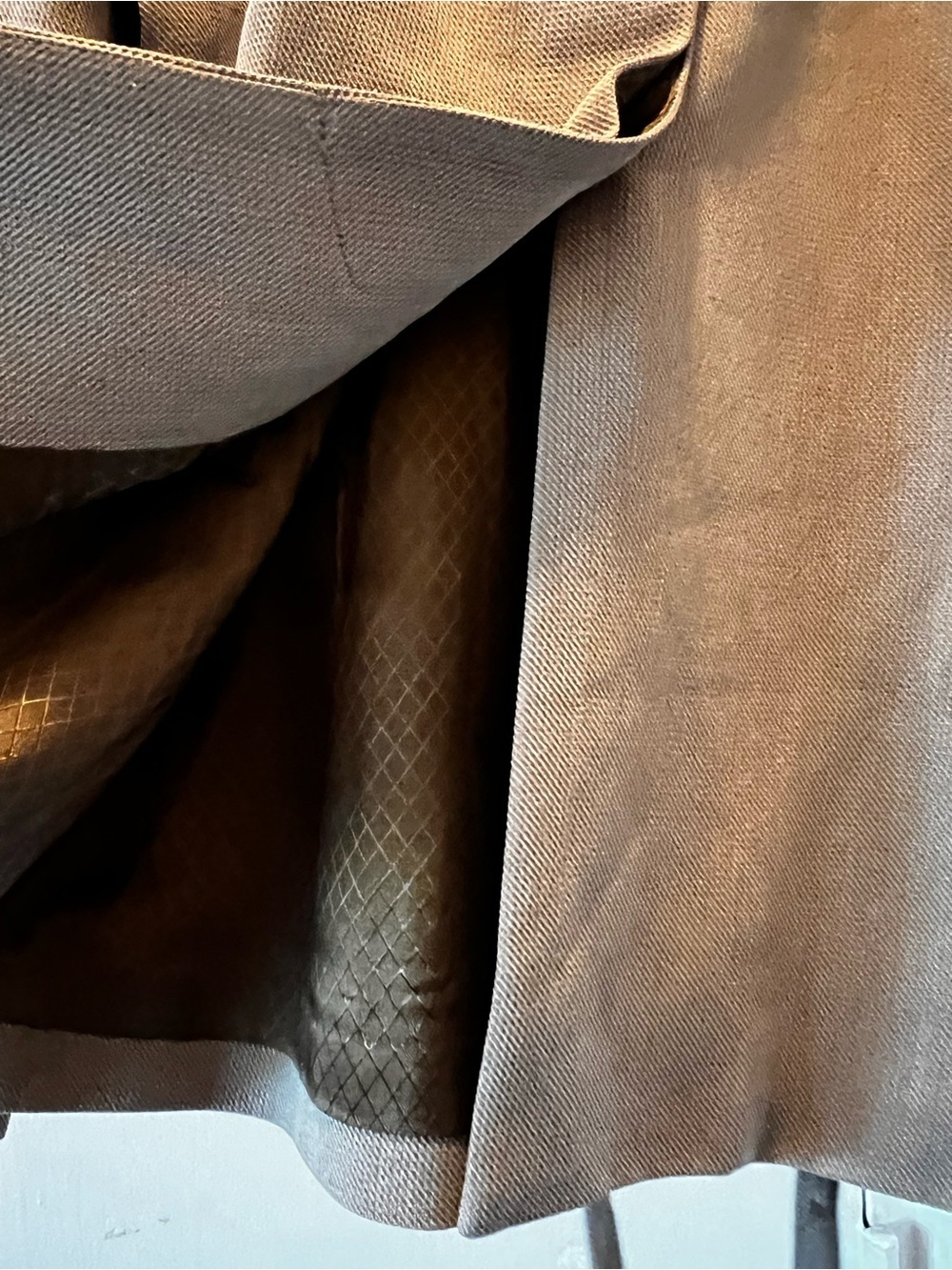 KEISUKE Vintage Belted Tailored Jacket 42 Taupe Peplum Silk-Like - Picture 3 of 12